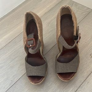 Christian Louboutin Brown Praia Wedge Espadrilles
